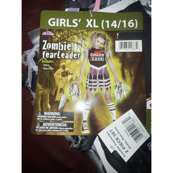New Fun World Zombie Fearleader Costume, X-Large 14-16, Multicolor NWT - Picture 6 of 6